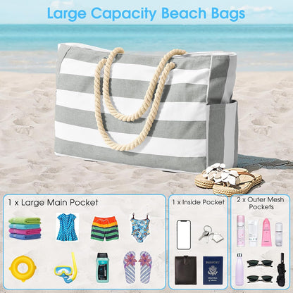 Wasserdichte Strandtasche mit Reissverschluss