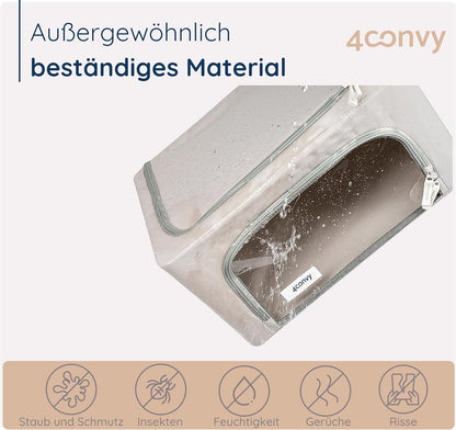 Faltbare Kleiderschrank-Aufbewahrungsbox, 3x24L, Grau 3x24L