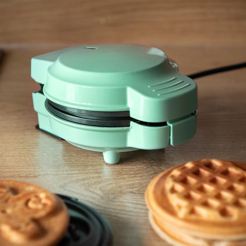 Mini-Waffeleisen mit Wechselplatten, Mintgrün