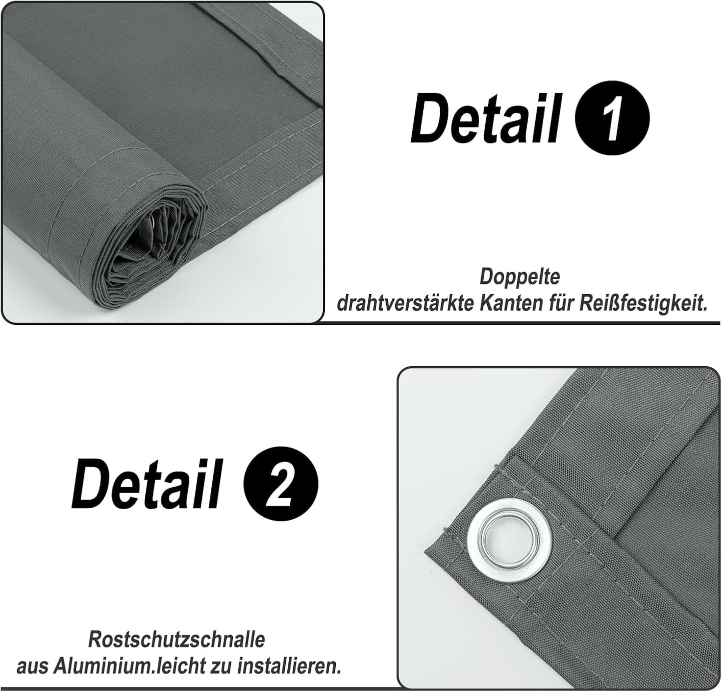 Balkon Sichtschutz UV- und wetterfest, 0.9x6m Anthrazit