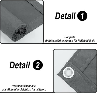 Balkon Sichtschutz UV- und wetterfest, 0.9x6m Anthrazit