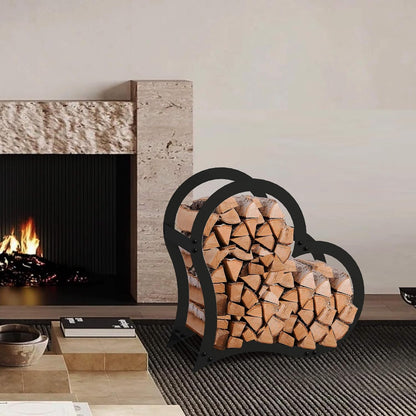 Kaminholzregal Herz-Design