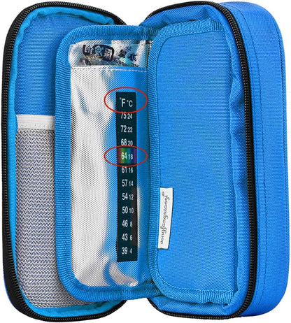 Insulin Kühltasche für Diabetiker mit Kühlakkus, 01 Y1-blau