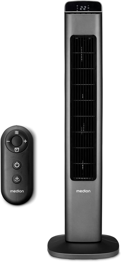 Turmventilator MD 10809 mit Fernbedienung, Anthrazit|5 Geschwindigkeitsstufen