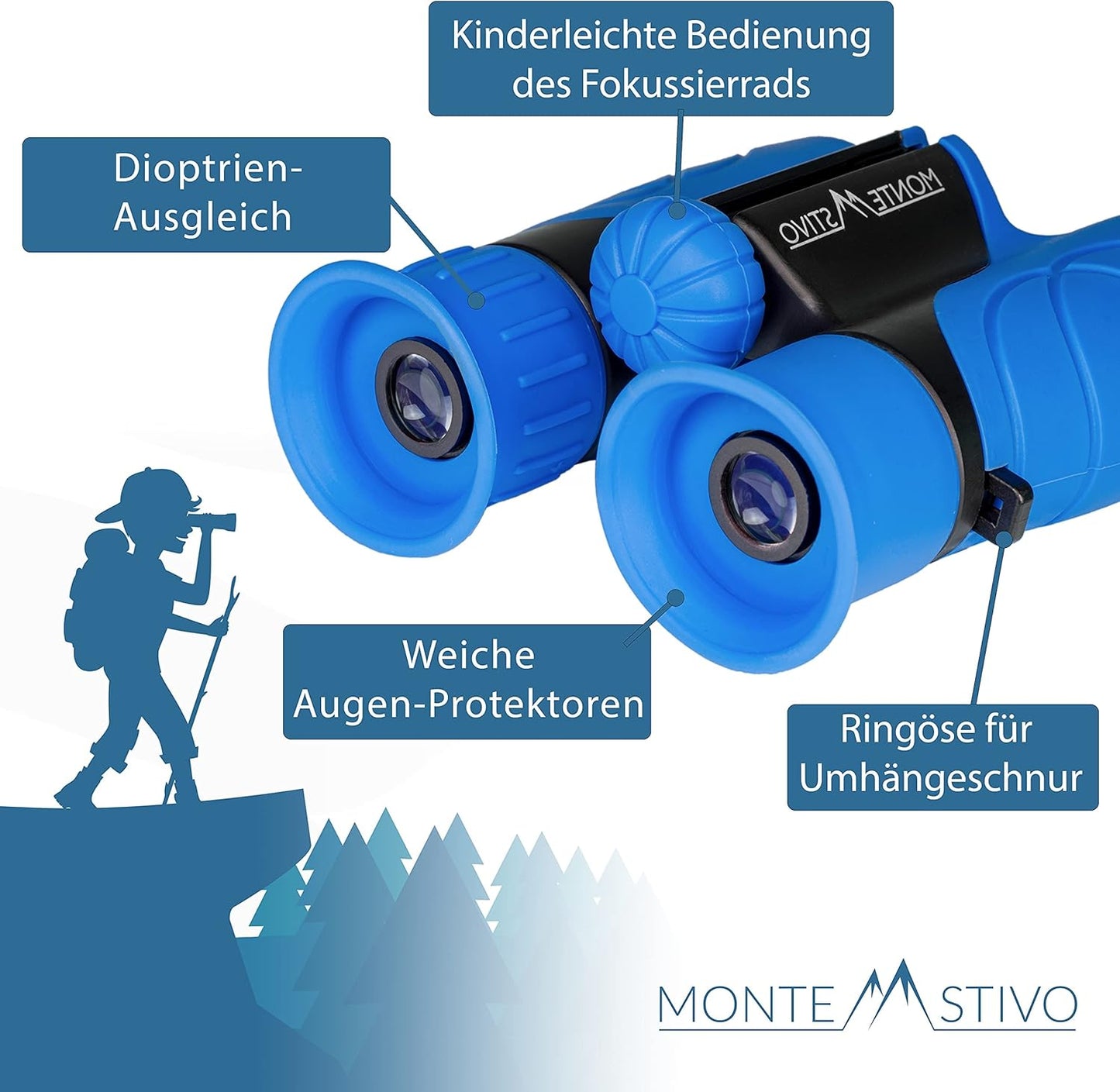 Fernglas-Set für Kinder mit Lupe & Kompass