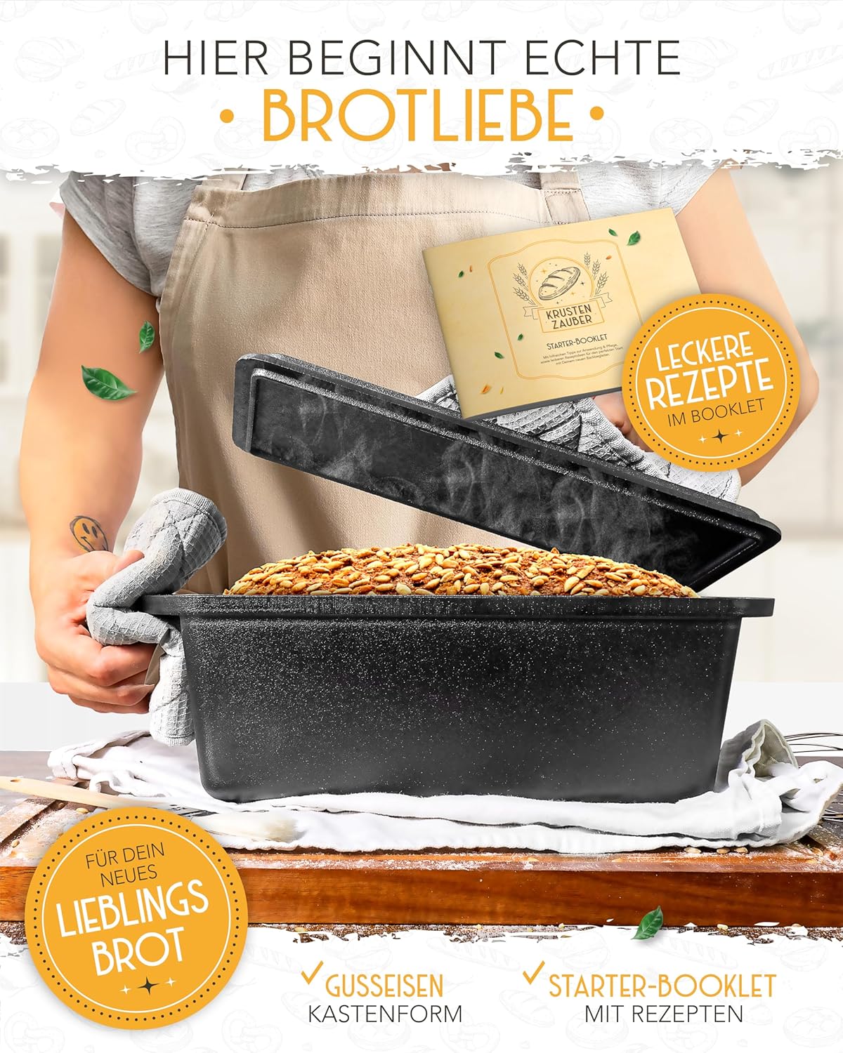 Brotbackform mit Deckel, Kastenform - einzeln