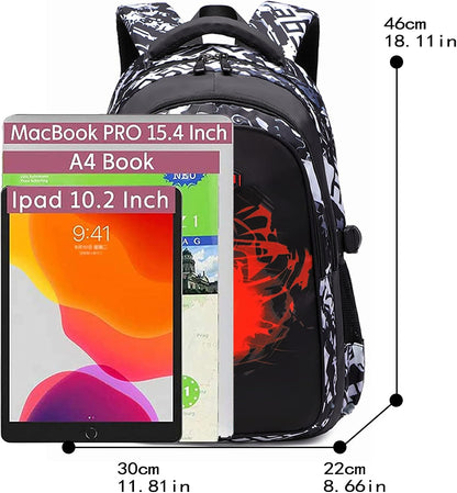 Schulrucksack mit Fussballmotiv, Grau M