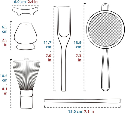 Matcha-Schneebesen-Set, Grün