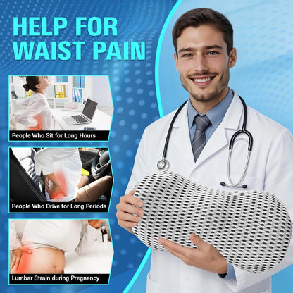 Ergonomisches Lendenstützkissen aus Memory-Schaum, Grau