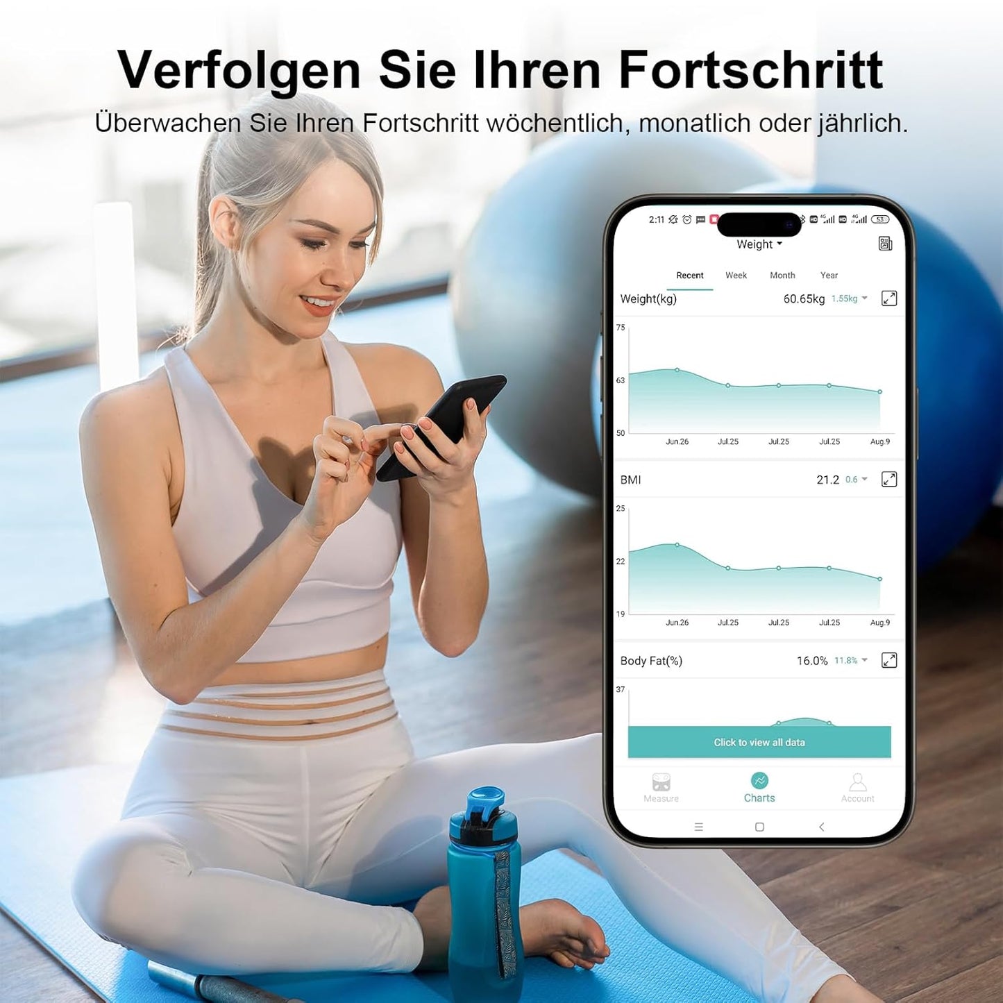 Körperfettwaage, 280 schwarz