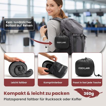 Reisekissen 360° Nackenhörnchen Memory Foam, Schwarz
