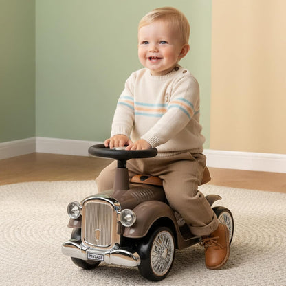 Rutschauto Retro Classic mit Hupe, Braun