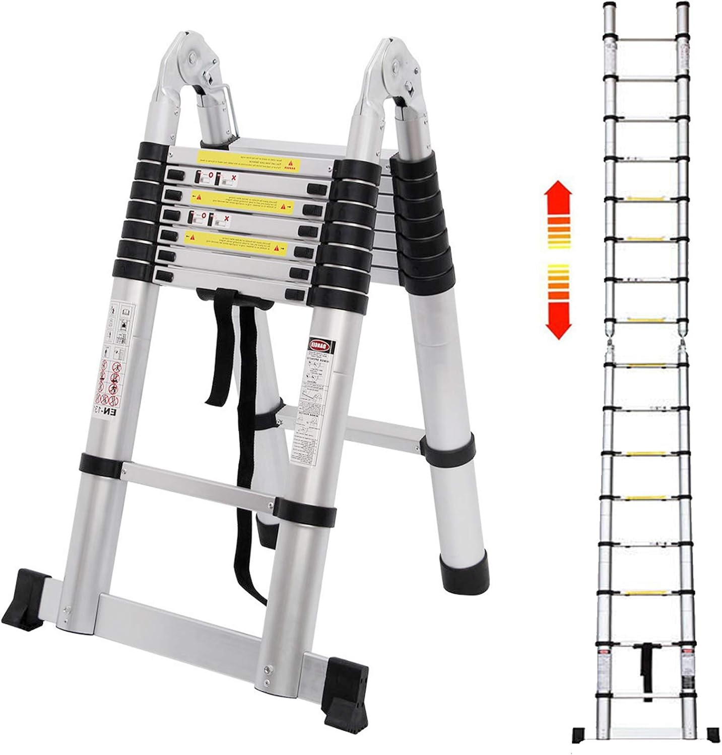 Teleskopleiter mit Stabilisator, 5M/2.5M+2.5M