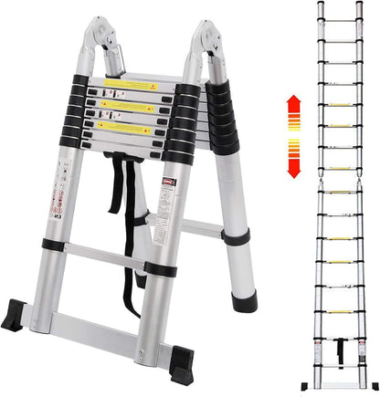 Teleskopleiter mit Stabilisator, 5M/2.5M+2.5M