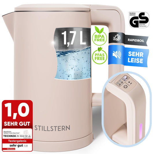 Wasserkocher mit Warmhaltefunktion und Temperatureinstellung, Beige