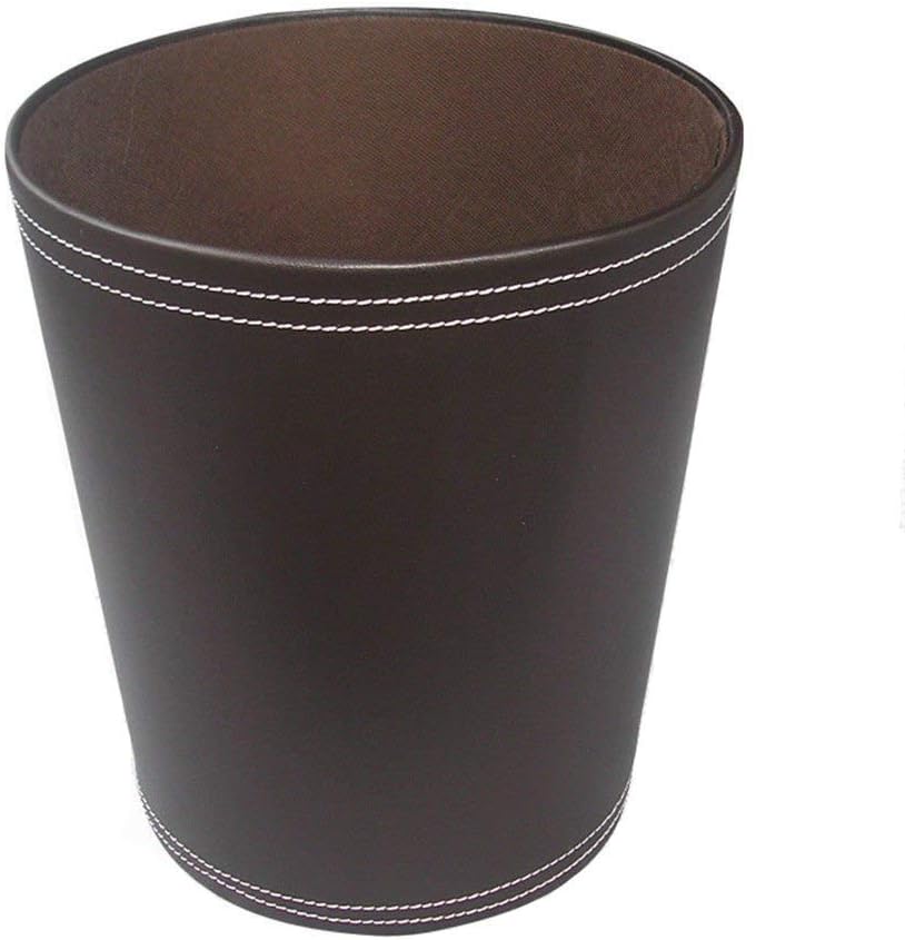 Klassischer Leder-Papierkorb, Braun