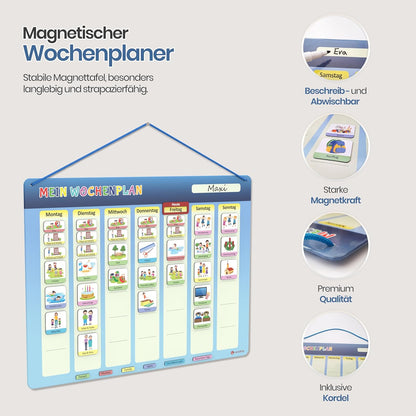 Wochenplaner für Kinder - Montessori Aufgabenplaner, Klassisch, Wochenplan