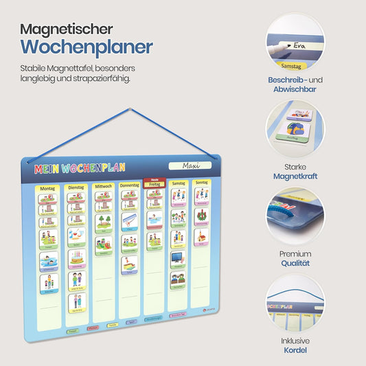 Wochenplaner für Kinder - Montessori Aufgabenplaner, Klassisch, Wochenplan
