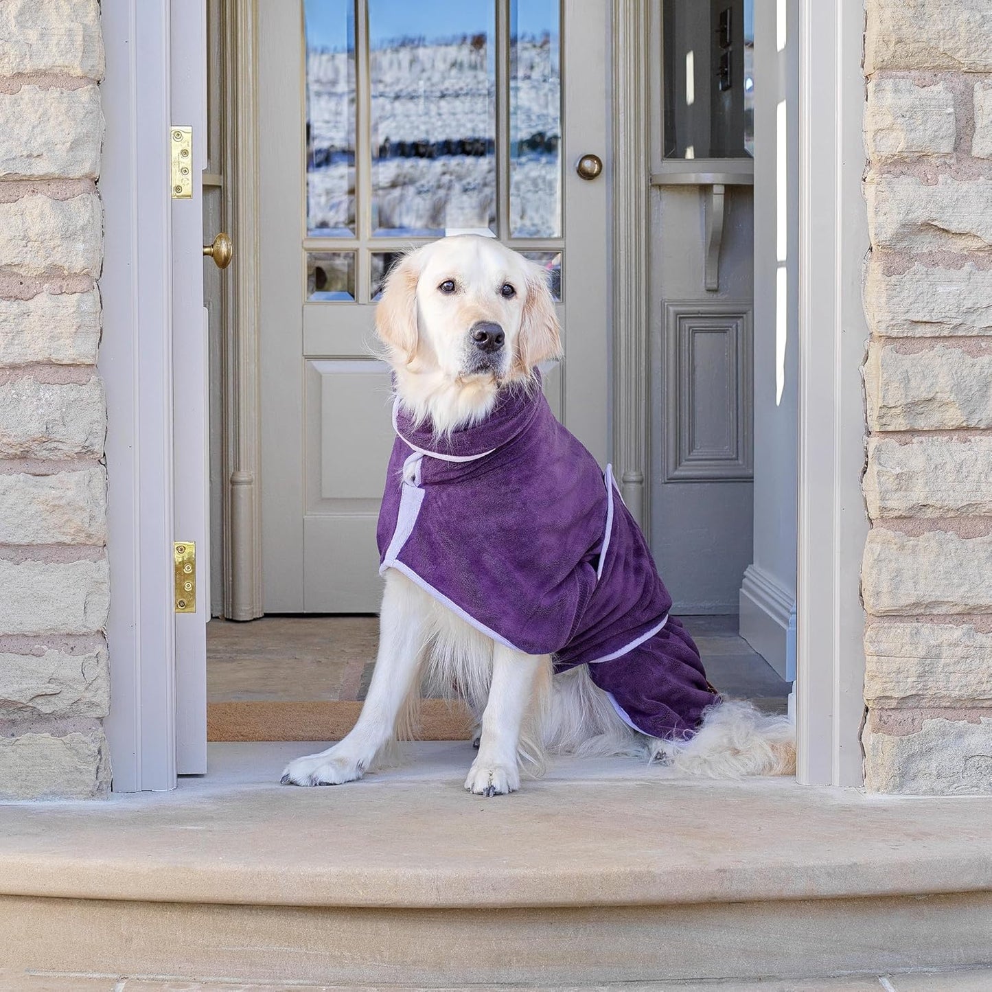 Hundebademantel Ultra-absorbierend & Weich, XXXL Aubergine