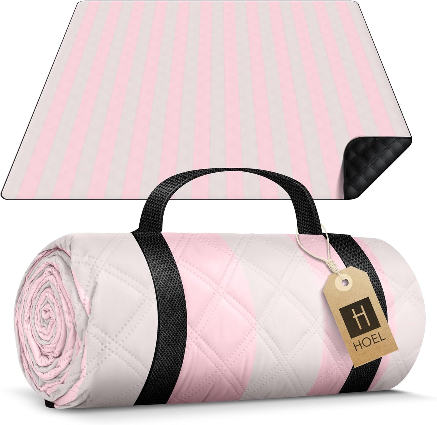 Isolierte Picknickdecke, wasserabweisend, Rosa - Ivory