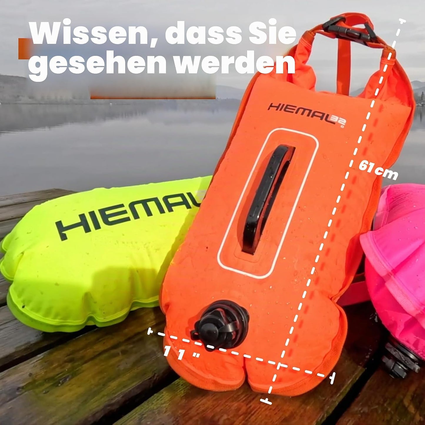 Schwimmboje mit Trockensack, Orange