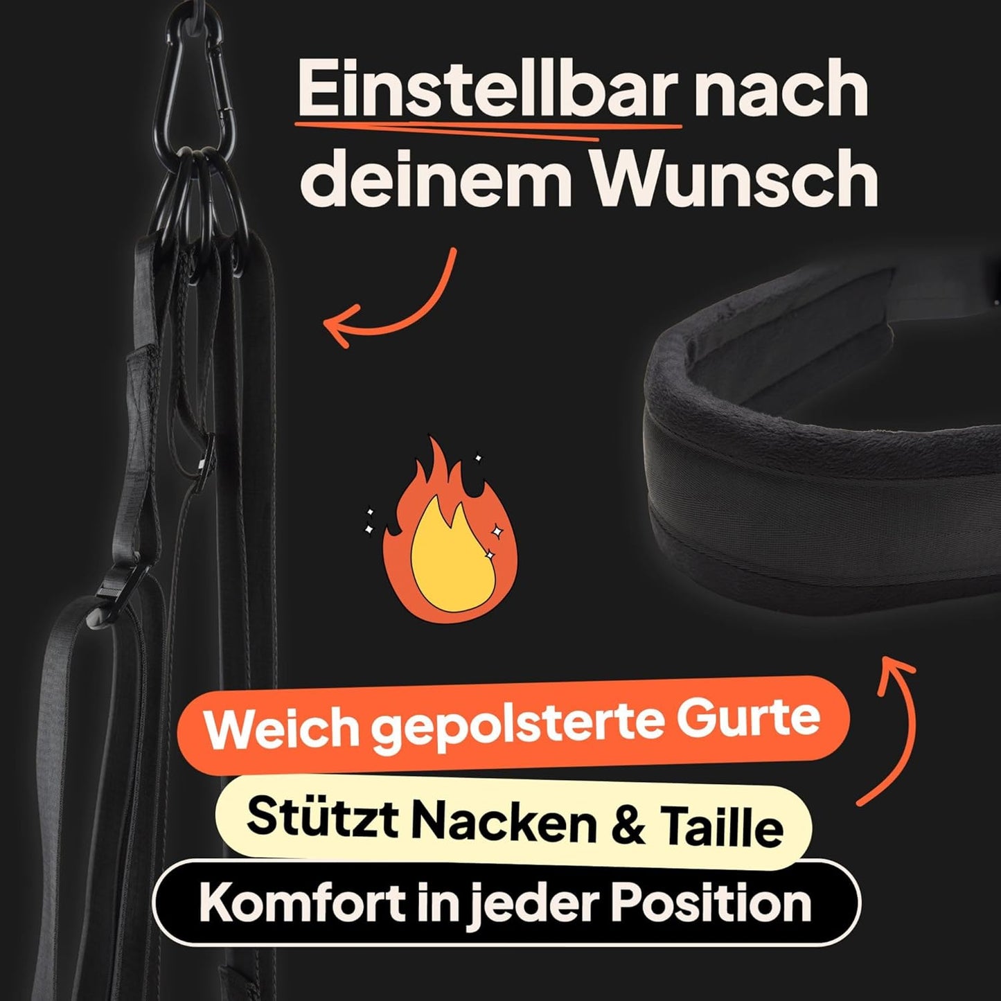 Verstellbare Liebesschaukel mit Fesseln
