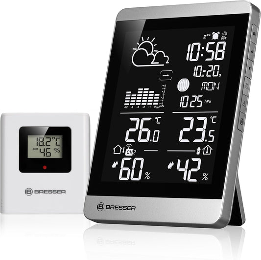 Funk-Wetterstation mit Aussensensor und Frostwarnung, Hochkant