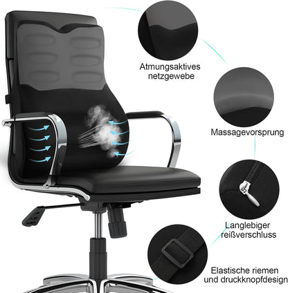 Ergonomisches Lendenwirbelkissen für Auto & Büro, Schwarz