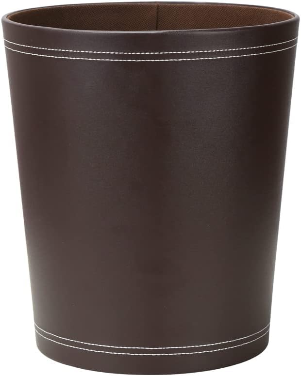 Klassischer Leder-Papierkorb, Braun