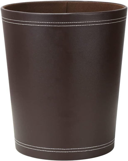 Klassischer Leder-Papierkorb, Braun