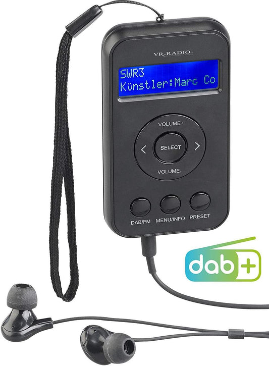 Digitales Mini-Taschenradio mit DAB+/FM und Kopfhörern
