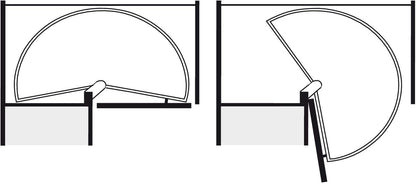 Halbkreis-Schwenkbeschlag für Eckschränke, 900x550 Mm