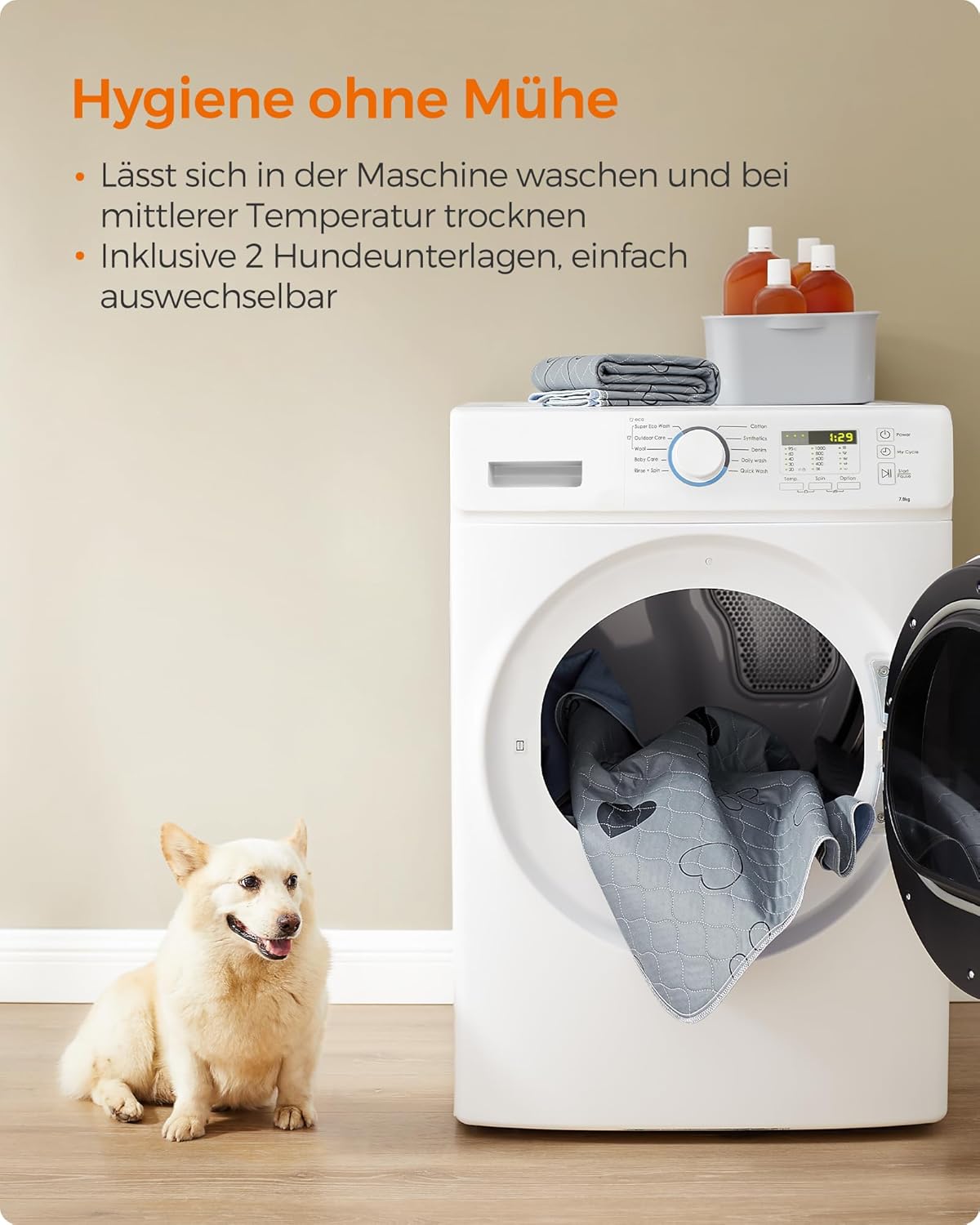 2er-Set Waschbare Welpen-Unterlage, XL (122 x 91 cm)