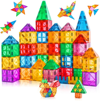 Magnetische Bausteine Starterset (64 Teile, inkl. Auto), 64pcs