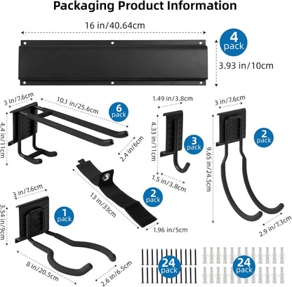 Garagen-Werkzeug-Management, 64 Zoll 4 Panel und 12 Haken