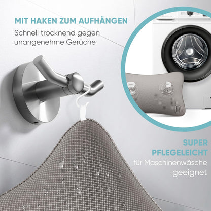 Badewannenkissen mit Saugnäpfen, schnelltrocknend, klein Grau