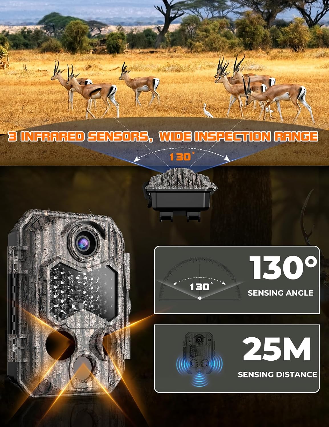 4K Wildkamera mit Bewegungsmelder und Nachtsicht