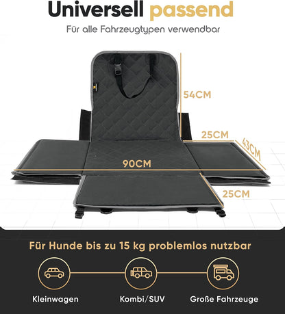 Wasserdichter Hundeautositz, Schwarz-Grau