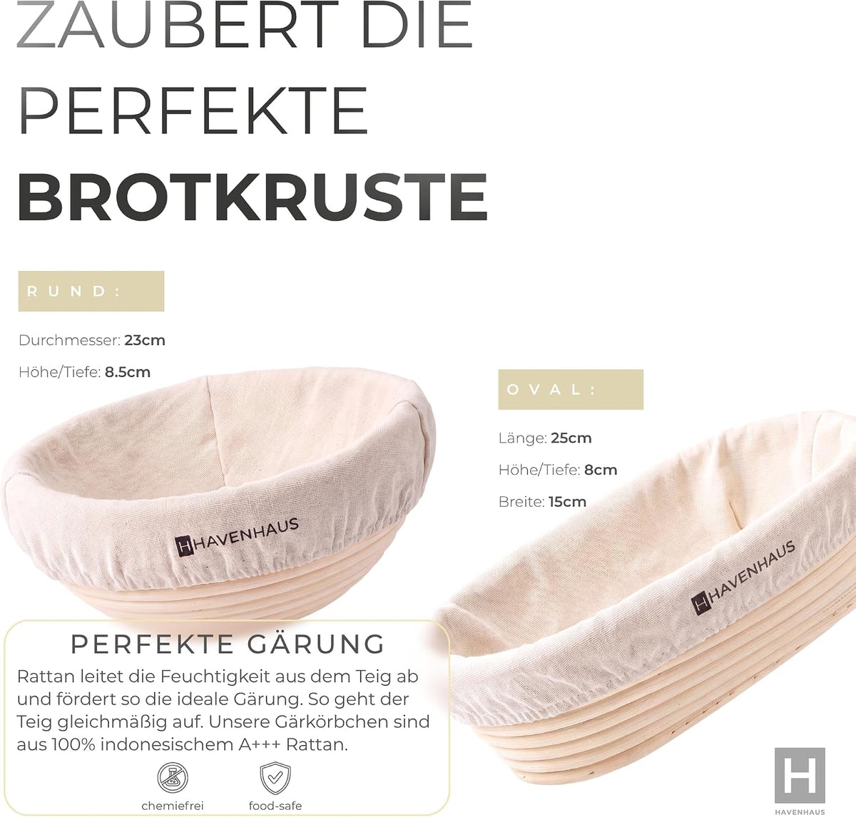 11-teiliges Sauerteig Starter Set mit Gärkörbchen, Sauerteig Set Xxl, 11-teilig