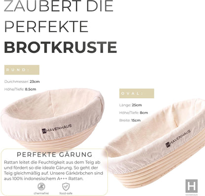 11-teiliges Sauerteig Starter Set mit Gärkörbchen, Sauerteig Set Xxl, 11-teilig