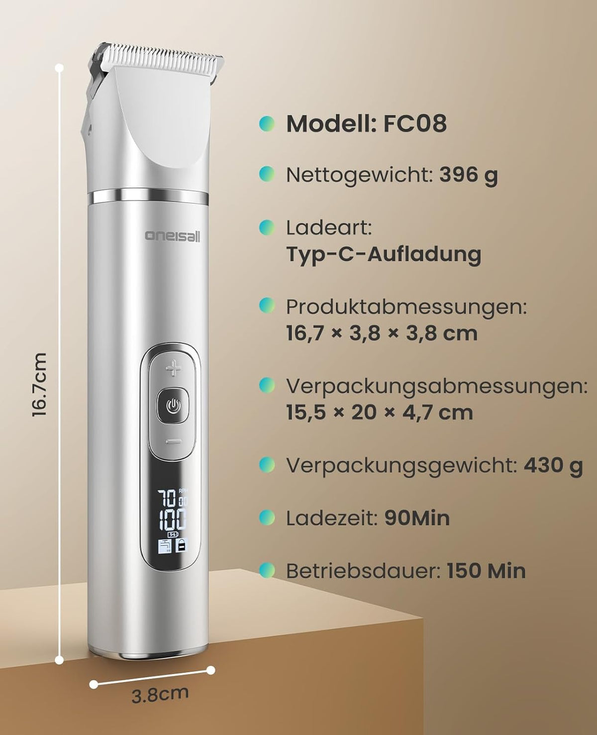4-in-1 Hundeschermaschine mit Pfotentrimmer