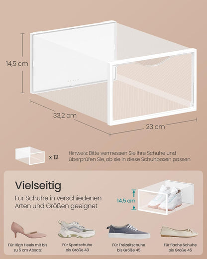 Schuhboxen-Set, Transparent + Wolkenweiss 12