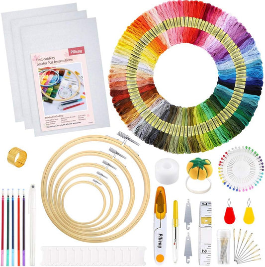 Stickerei-Kit mit Anleitung und Zubehör