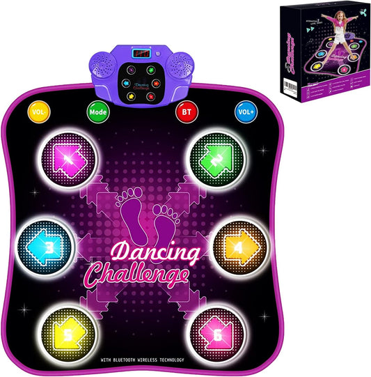 Kinder-Tanzmatte mit Bluetooth und LED-Pfeilen, Mehrfarbig