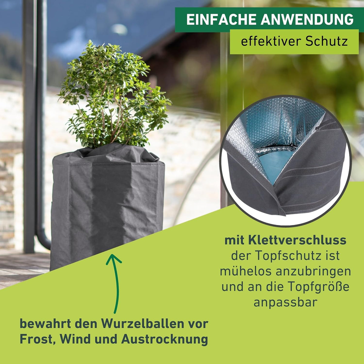 Winter-Topfschutz Superprotect XL (40-55 cm x 55 cm), Ø 40-55 cm x 55cm