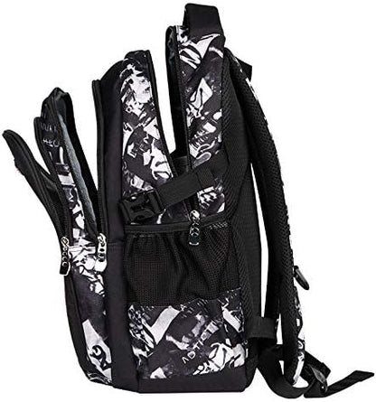 Schulrucksack mit Fussballmotiv, Grau M