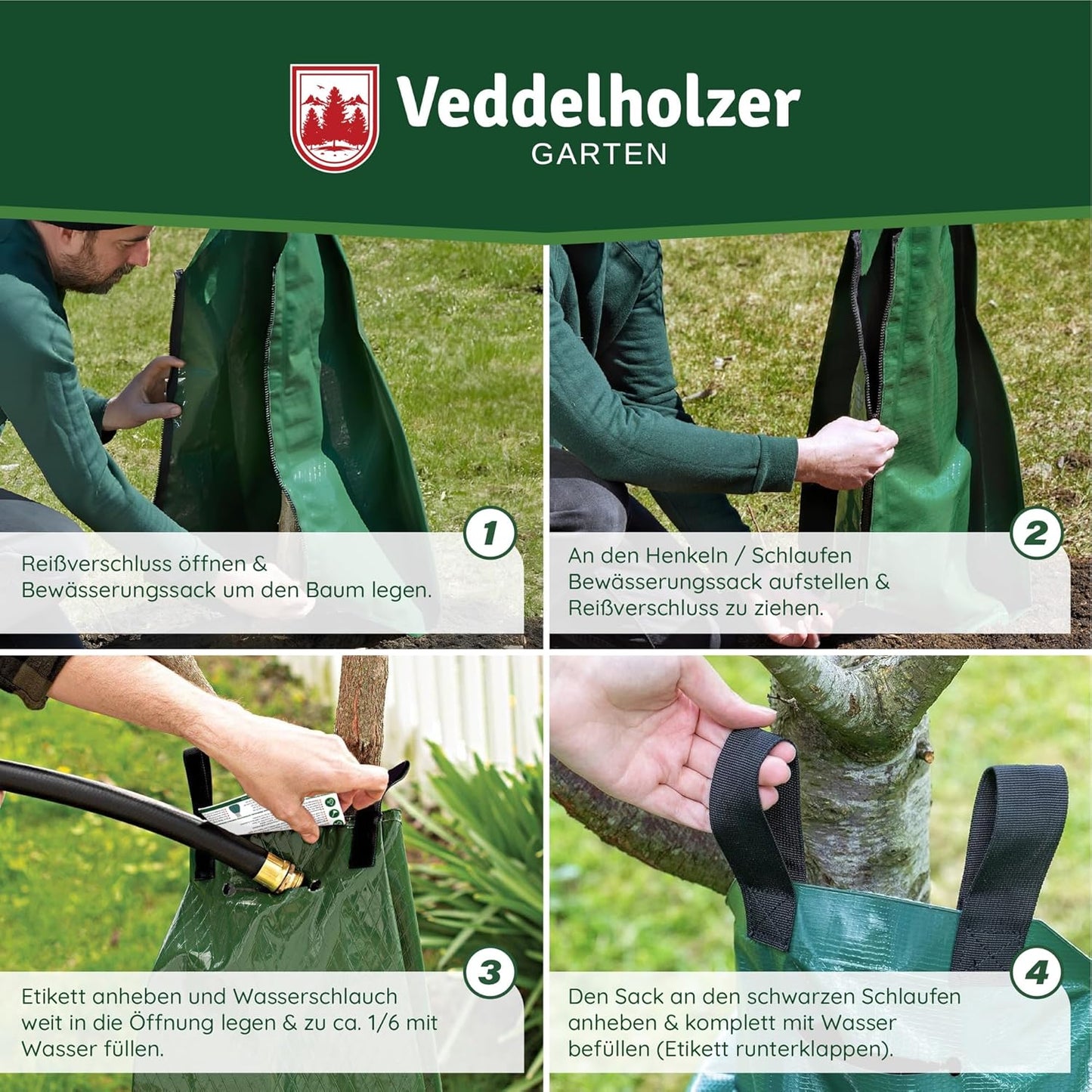 Baumbewässerungssack-Set, 4 x 75 Liter