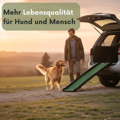 Klappbare Hunderampe mit Kunstrasen