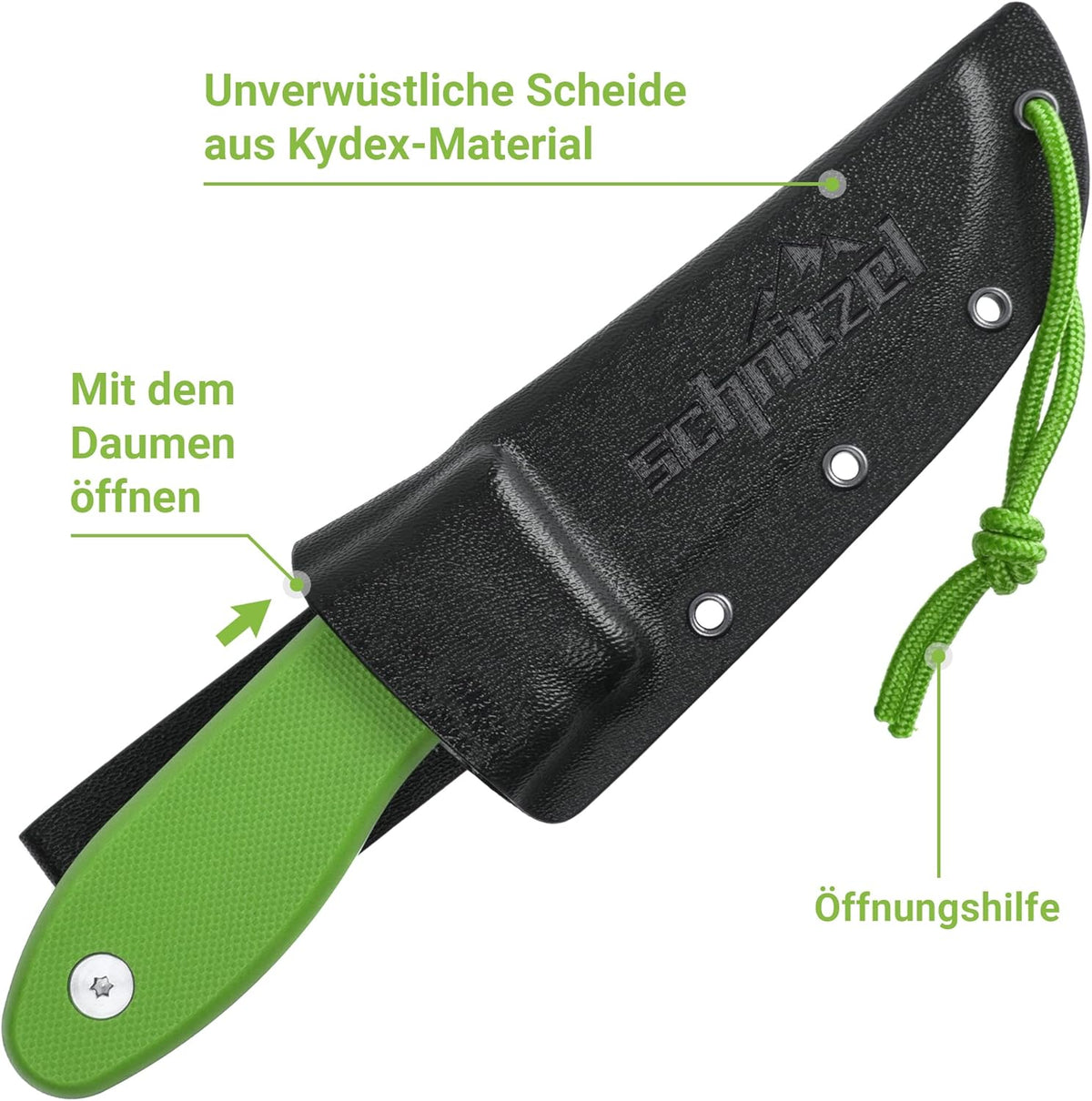 Schnitz- und Outdoormesser für Kinder, Grün
