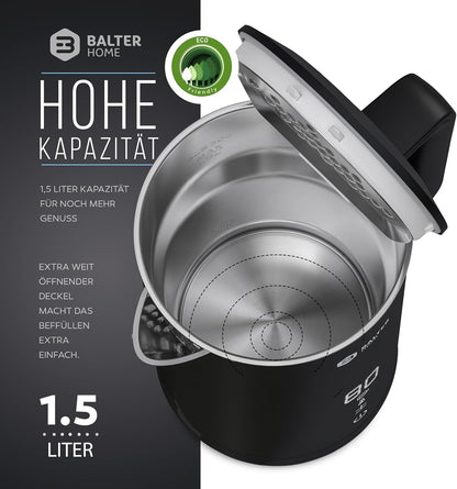 Wasserkocher mit Temperatureinstellung, A. Black, 5 Stufen, Lcd